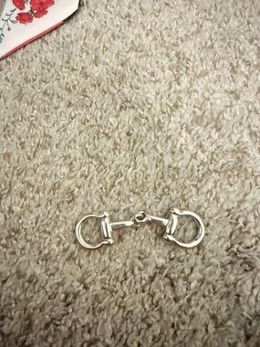 Silver Tone Horse Bit Connector Fashion Accessory